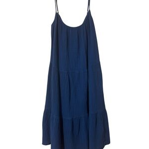 SOLD Royal Blue Size L Tiered Gauze Sleeveless Flowy Dress
